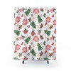 Christmas Print Shower Curtain - Festive Bathroom Decor