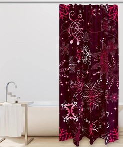 Christmas Purple Snowflakes Luxury Shower Curtain for Bathroom Decor