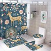 Christmas Santa Penguin Snowman Deer Trees Shower Curtain for Bathroom - Full Size Curtain for Christmas