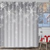Christmas Shower Curtain Snowflake Gray Xmas Holiday Bathroom Waterproof Fabric