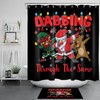 Christmas Shower Curtain with Cartoon Santa Claus Elk Waterproof Fabric for a Festive Touch