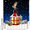 Christmas Snow And Bird Shower Curtain For A Festive Bathroom