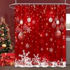 Christmas Snowflake Fabric Shower Curtain - Waterproof