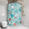 Christmas Snowflake Green Pine Tree Shower Curtain 