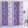 Christmas Snowflake Noel Print Ethnic Shower Curtain For Festive Bathroom