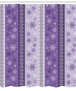 Christmas Snowflake Noel Print Ethnic Shower Curtain For Festive Bathroom