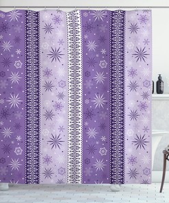 Christmas Snowflake Noel Print Ethnic Shower Curtain For Festive Bathroom