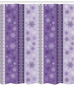 Christmas Snowflake Noel Print Ethnic Shower Curtain For Festive Bathroom