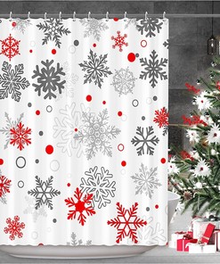 Christmas Snowflake Shower Curtain For Festive Winter Bathroom Decor