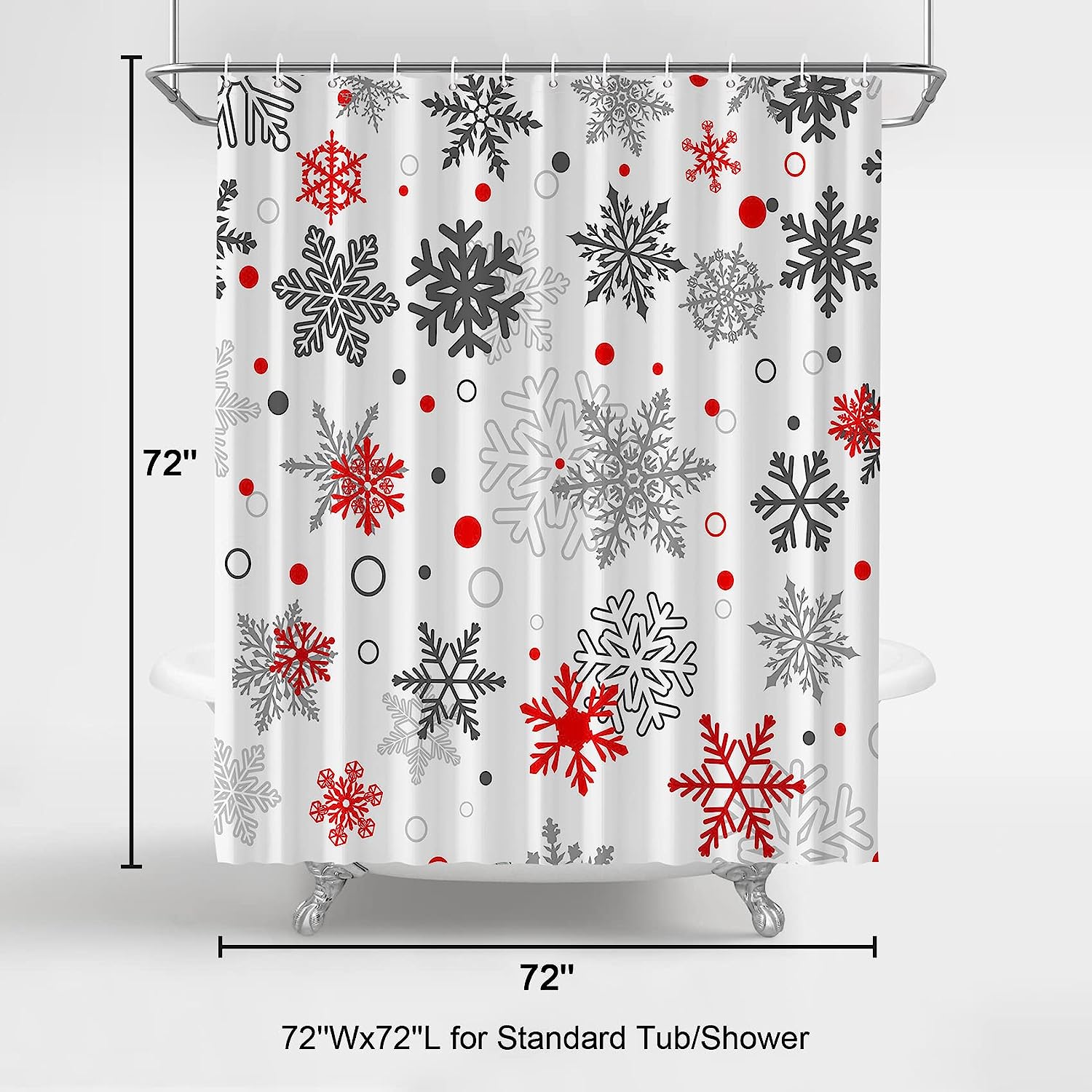 Christmas Snowflake Shower Curtain For Festive Winter Bathroom Decor - Image 3