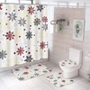 Christmas Snowflakes Shower Curtain, Festive Xmas Holiday Bathroom Decor