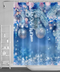 Christmas Snowflakes Winter Holiday Shower Curtain