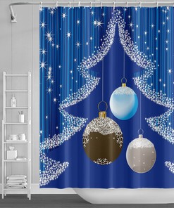 Christmas Snowflakes Winter Holiday Shower Curtain 