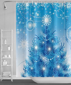 Christmas Snowflakes Winter Holiday Shower Curtain 