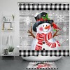 Christmas Snowman And Hat Snowflake Shower Curtain - Decorative Bathroom Accessory
