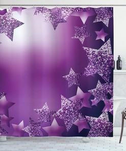 Christmas Stars Backdrop Print Waterproof Fabric Shower Curtain For Festive Bathroom Decor