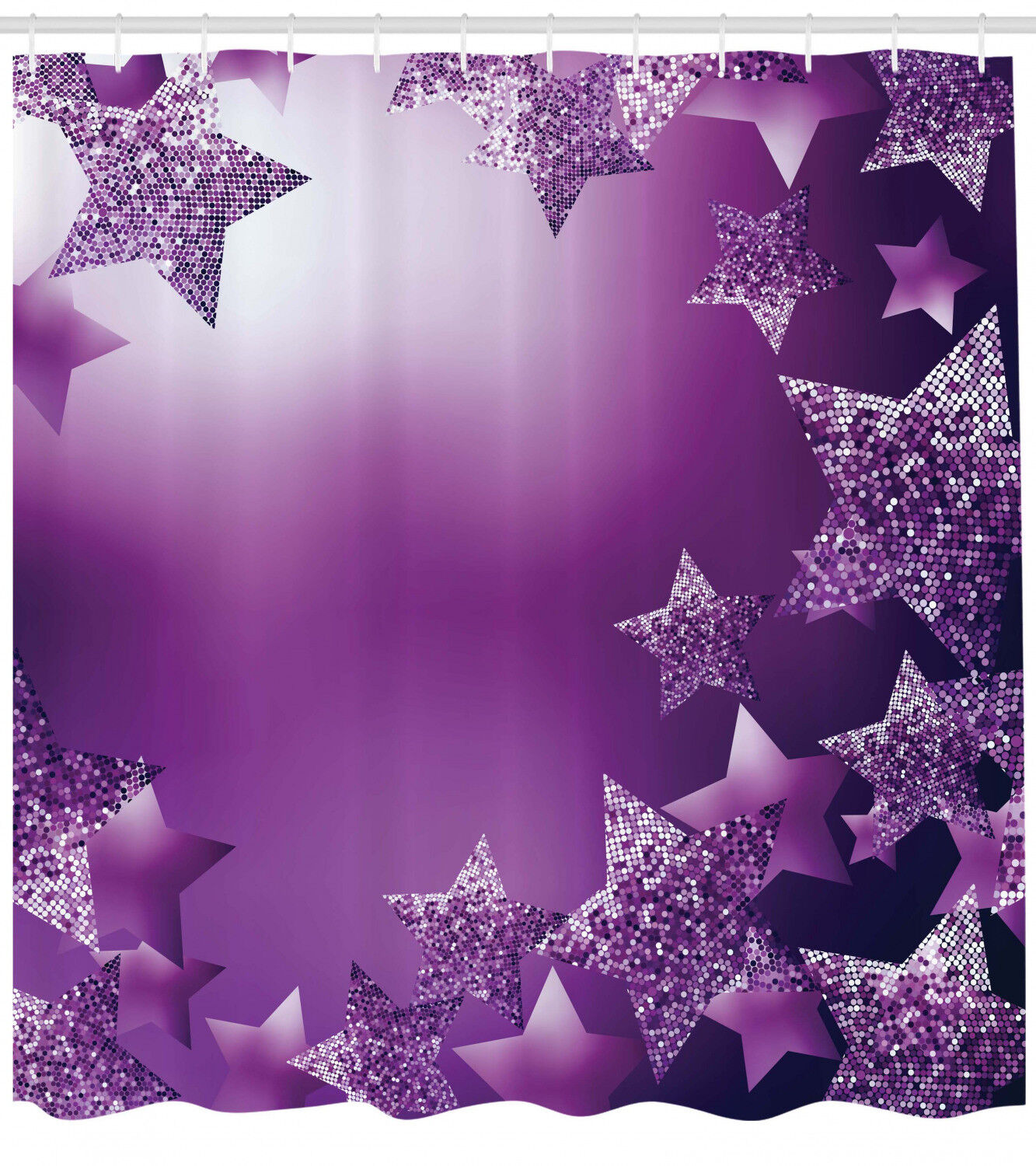 Christmas Stars Backdrop Print Waterproof Fabric Shower Curtain For Festive Bathroom Decor - Image 2
