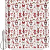 Christmas Themed Santa Penguin And Polar Bear Shower Curtain For Fun Bathroom Decor