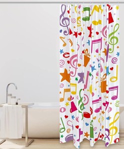Christmas Tree Baubles Snowflakes Red Shower Curtain for the Holidays