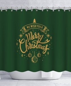 Christmas Tree Bulb Snowflake Waterproof Shower Curtain - Festive Bathroom Decor