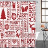 Christmas Tree Deer Moose Pattern Shower Curtain for Festive Bathroom Decor