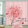 Christmas Tree with Red Hearts Shower Curtain for the Holidays