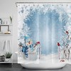 Christmas Trees And Snowflakes Waterproof Shower Curtain - Festive Bathroom Decoration