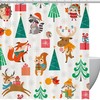 Christmas Trees Snowflakes Forest Fabric Shower Curtain for Bathroom Decor