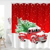 Christmas Truck Waterproof Shower Curtain - Graduation or Father's Day Gift