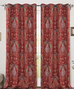 Christopher Peacock Floral Pattern Blackout Window Curtain For Energy Savings