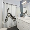 Chrome Balloon Dog Shower Curtain For A Modern And Playful Bathroom
