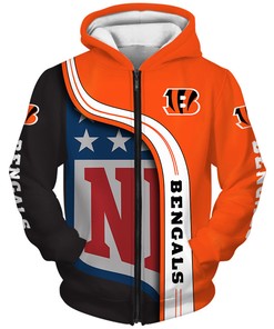 Cincinnati Bengals All Over Print 3D Hoodie Pullover Zip Hoodie - Perfect Gifts For Fans
