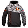 Cincinnati Bengals All Over Print Military Hoodie 3D Long Sleeve Pullover Gifts For Fans