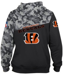 Cincinnati Bengals All Over Print Military Hoodie 3D Zip Hoodie Long Sleeve New Season