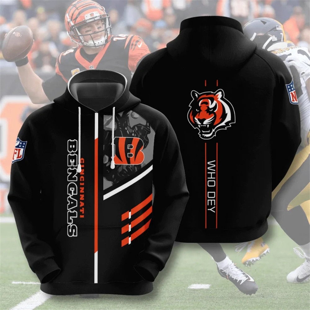 Cincinnati Bengals All Over Print Zip Hoodie 3 Lines Graphic Gift For Fans