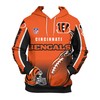 Cincinnati Bengals All Over Print Zip Hoodie Cute Flame Balls Graphic Gifts For Fans