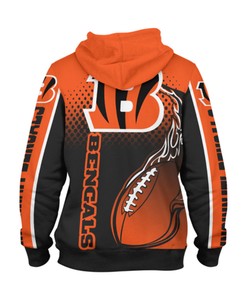 Cincinnati Bengals All Over Print Zip Hoodie Cute Flame Balls Graphic Gifts For Fans