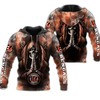 Cincinnati Bengals All Over Print Zip Hoodie Death Smoke Graphic Gifts For Fans