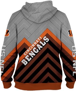 Cincinnati Bengals All Over Print Zip Hoodie Pullover Size S-5Xl