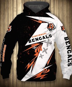 Cincinnati Bengals All Over Print Zip Hoodie Thunder Graphic Gifts For Fans