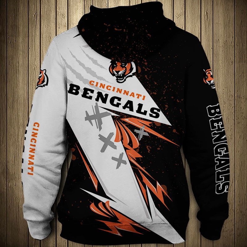 Cincinnati Bengals All Over Print Zip Hoodie Thunder Graphic Gifts For Fans