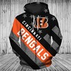 Cincinnati Bengals All Over Print Zipper Hoodie 3D Striped Banner Gifts For Fans