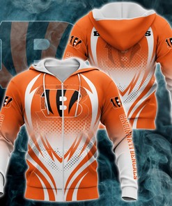 Cincinnati Bengals All Over Print Zipper Hoodie Gifts For Fans