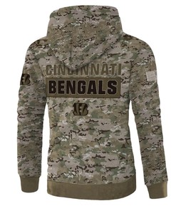 Cincinnati Bengals Army Graphic All Over Print Zip Hoodie Pullover Gift For Fans
