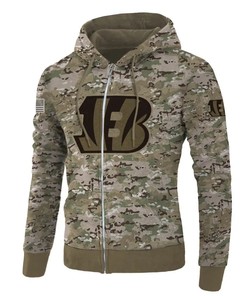 Cincinnati Bengals Camo Printed 3D All Over Print Pullover Zip-Up Hoodie Gifts For Fans