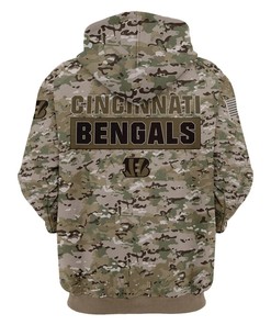 Cincinnati Bengals Camo Printed 3D All Over Print Pullover Zip-Up Hoodie Gifts For Fans