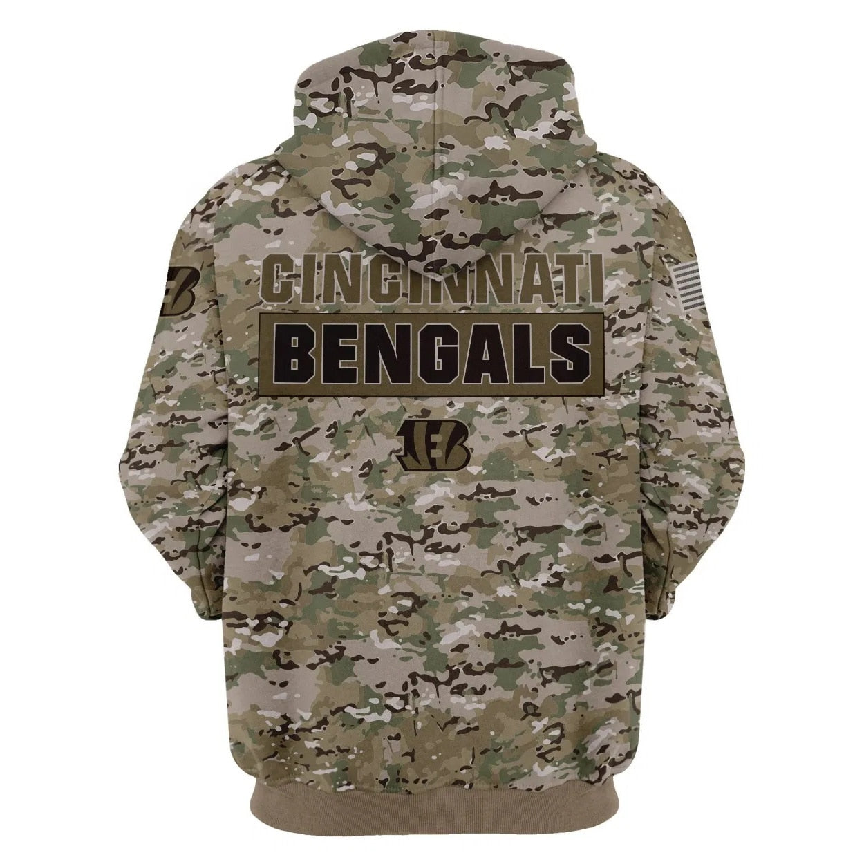 Cincinnati Bengals Camo Printed 3D All Over Print Pullover Zip-Up Hoodie Gifts For Fans