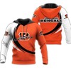 Cincinnati Bengals Curve Graphic All Over Print Hoodie Gifts For Fans