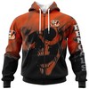 Cincinnati Bengals Custom Name & Number All Over Print Hoodie 3D Skull Gifts For Fans