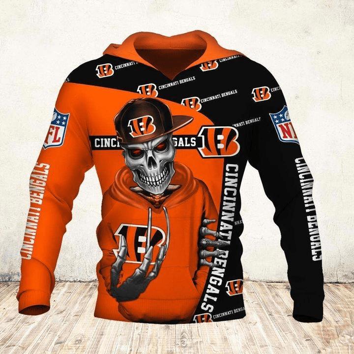 Cincinnati Bengals Cute Death All Over Print Hoodie Gifts For Fans